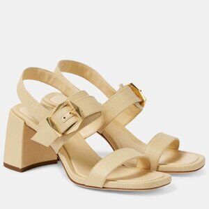 NEW Jimmy Choo Hawke 70 Block Heel Sandals in Natural/Gold sizes 35.5, 37.5 $895